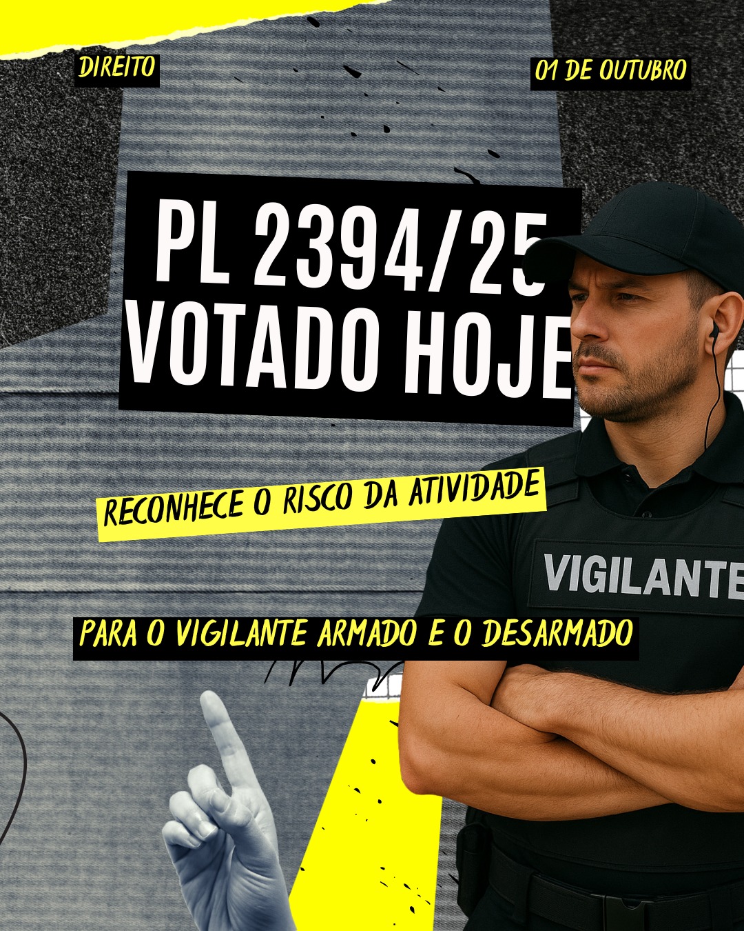 PL 2394/2025 será votado HOJE — vigilantes precisam mostrar sua força!