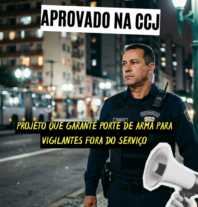 A Comissão de Constituição e Justiça e de Cidadania (CCJ) da Câmara dos Deputados aprovou o Projeto de Lei nº 2.480/2025, que prevê a possibilidade de porte de arma de fogo para vigilantes também fora do horário de serviço.